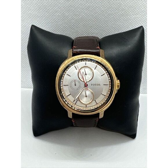 Fossil Chelsey ES3594 Women's Brown Leather Analogue Dial Quartz Watch JNA364 - Picture 1 of 11